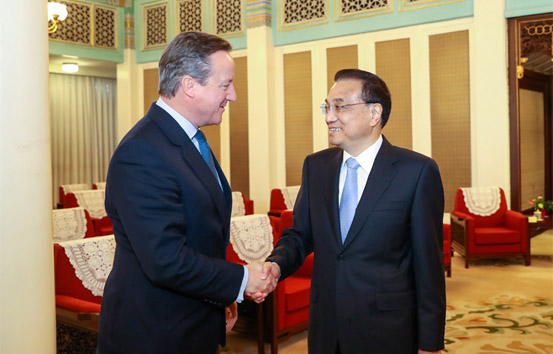 李克強會見英國前首相卡梅倫